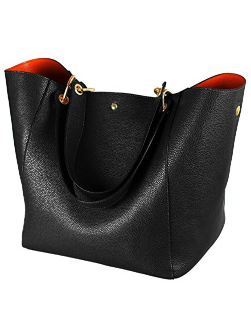 Large Vegan Leather Work Tote Bag for Women Bucket Crossbody Purse Travel